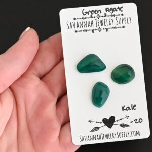 Rose Cut Green Agate Cabochons – Kale
