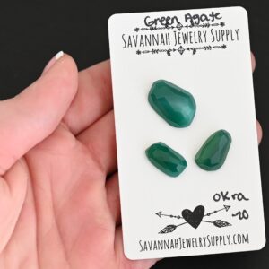 Rose Cut Green Agate Cabochons – Okra