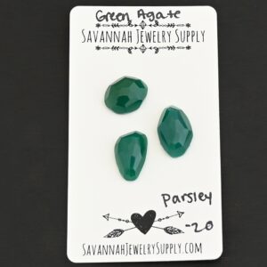 Rose Cut Green Agate Cabochons – Parsley