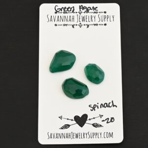 Rose Cut Green Agate Cabochons – Spinach