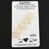 Hebe Rose Cut Moonstone Cabochon Parcel shown on business card
