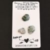 Apple Pie Rose Cut Green Moss Agate Cabochon Parcel shown on business card