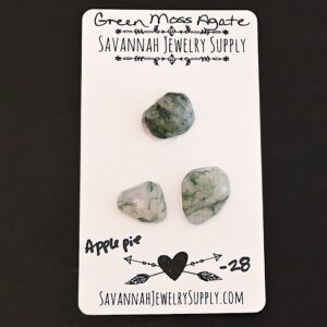 Rose Cut Green Moss Agate Cabochons – Apple Pie