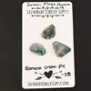 Banana Cream Pie Rose Cut Green Moss Agate Cabochon Parcel shown on business card