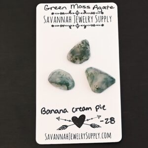 Rose Cut Green Moss Agate Cabochons – Banana Cream Pie