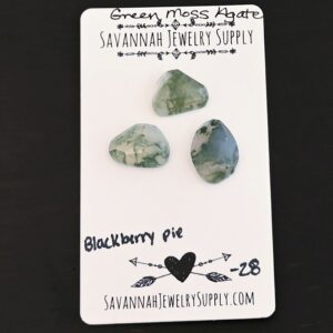 Rose Cut Green Moss Agate Cabochons – Blackberry Pie