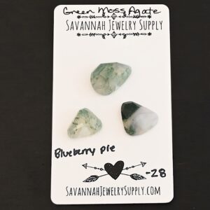 Rose Cut Green Moss Agate Cabochons – Blueberry Pie