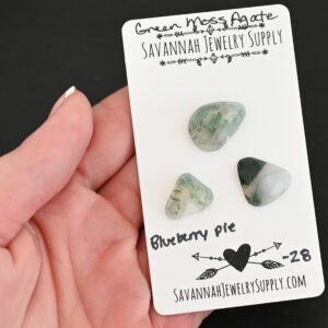 Rose Cut Green Moss Agate Cabochons – Blueberry Pie