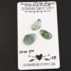 Rose Cut Green Moss Agate Cabochons – Oreo Pie