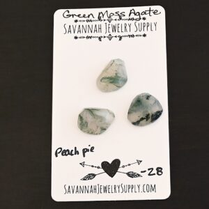 Rose Cut Green Moss Agate Cabochons – Peach Pie
