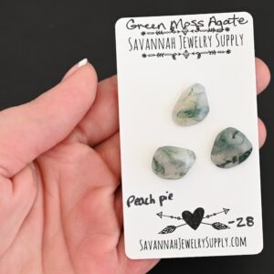 Rose Cut Green Moss Agate Cabochons – Peach Pie