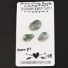 Pecan Pie Rose Cut Green Moss Agate Cabochon Parcel shown on business card