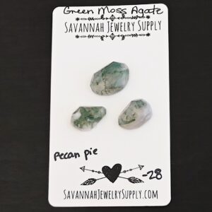 Rose Cut Green Moss Agate Cabochons – Pecan Pie