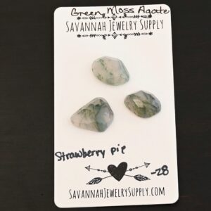 Rose Cut Green Moss Agate Cabochons – Strawberry Pie