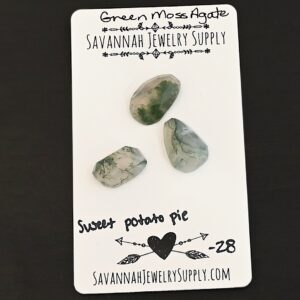 Rose Cut Green Moss Agate Cabochons – Sweet Potato Pie