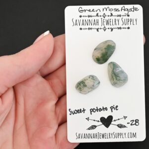 Rose Cut Green Moss Agate Cabochons – Sweet Potato Pie