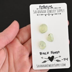 Rose Cut Prehnite Cabochons – Black Forest