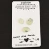 Calvin Price Forest Rose Cut Prehnite Cabochon Parcel shown on business card