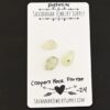 Coopers Rock Forest Rose Cut Prehnite Cabochon Parcel shown on business card