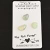 Fire Fall State Forest Rose Cut Prehnite Cabochon Parcel shown on business card