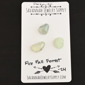 Rose Cut Prehnite Cabochons – Fire Fall Forest