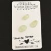 Klondike Forest Rose Cut Prehnite Cabochon Parcel shown on business card