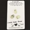 Lincoln Woods Forest Rose Cut Prehnite Cabochon Parcel shown on business card