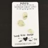 Sand Hills Forest Rose Cut Prehnite Cabochon Parcel shown on business card