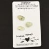 Seneca Forest Rose Cut Prehnite Cabochon Parcel shown on business card