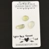 Split Rock Forest Rose Cut Prehnite Cabochon Parcel shown on business card