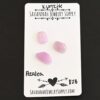 Azalea Rose Cut Kunzite Cabochon Parcel shown on business card