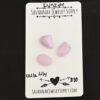 Calla Lily Rose Cut Kunzite Cabochon Parcel shown on business card