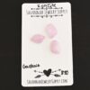 Gardenia Rose Cut Kunzite Cabochon Parcel shown on business card