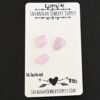 Hibiscus Rose Cut Kunzite Cabochon Parcel shown on business card