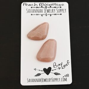 Rose Cut Peach Moonstone Cabochons – Bay Leaf