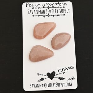Rose Cut Peach Moonstone Cabochons – Chives