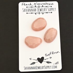 Rose Cut Peach Moonstone Cabochons – Saffron