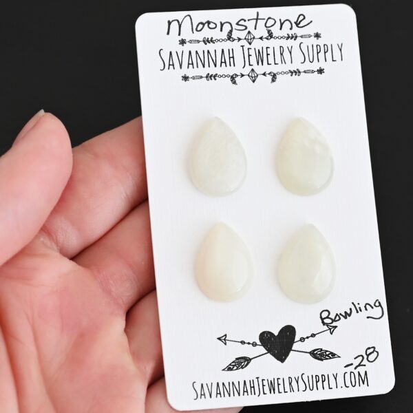 Bowling Moonstone Cabochon Parcel shown in hand