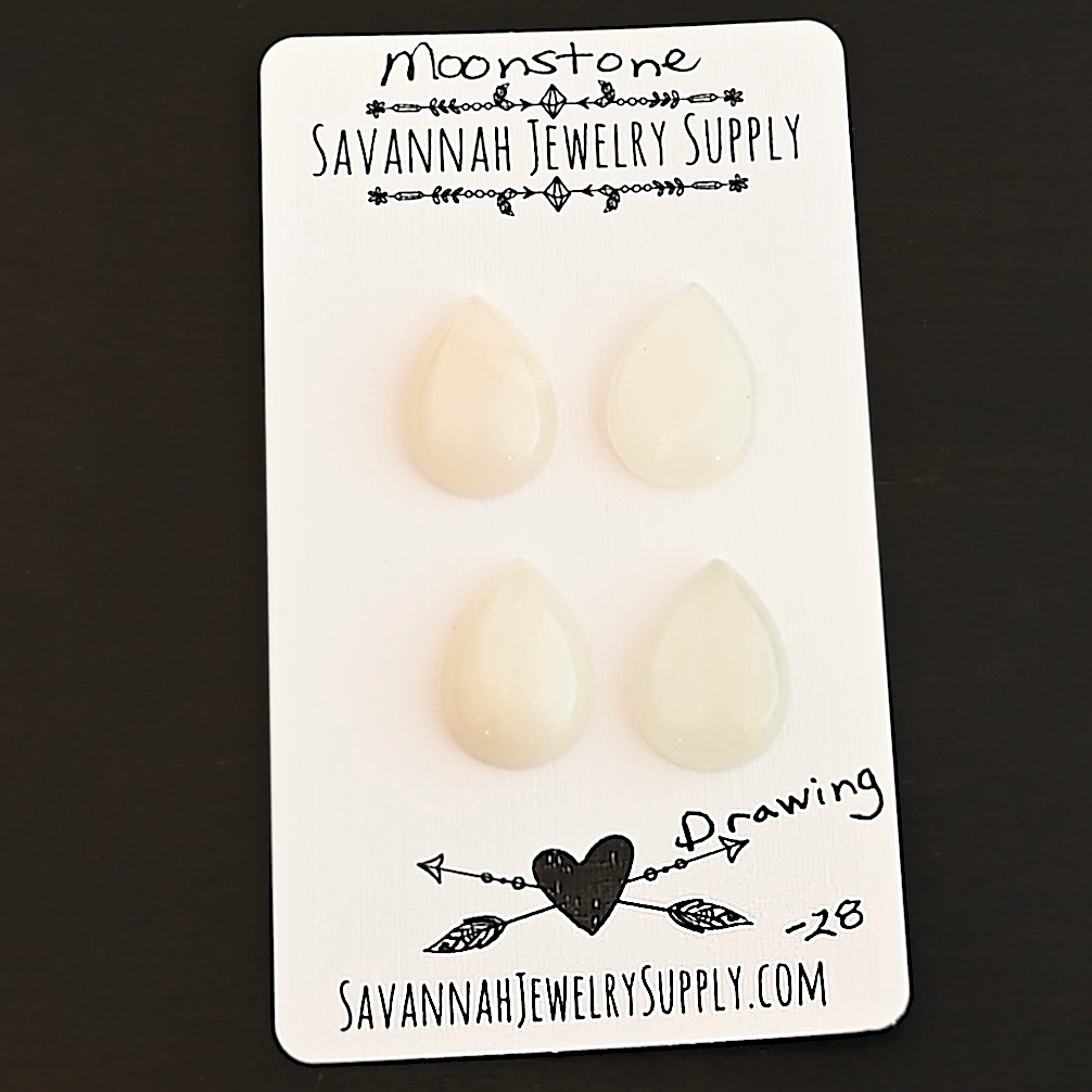 Drawing Moonstone Cabochon Parcel shown on business card