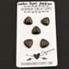 Camera Golden Sheen Obsidian Cabochon Parcel shown on business card