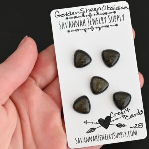 Golden Sheen Obsidian Cabochon Parcel – Credit Cards
