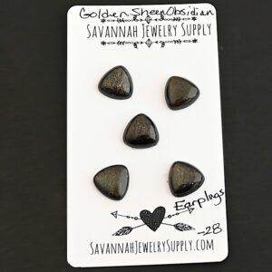 Golden Sheen Obsidian Cabochon Parcel – Earplugs