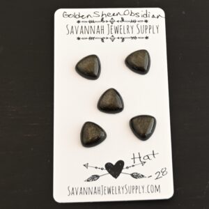 Golden Sheen Obsidian Cabochon Parcel – Hat