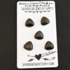 Lip Balm Golden Sheen Obsidian Cabochon Parcel shown on business card