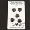 Toothbrush Golden Sheen Obsidian Cabochon Parcel shown on business card