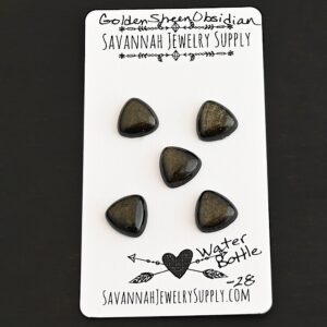 Golden Sheen Obsidian Cabochon Parcel – Water Bottle