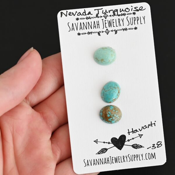 Harvarti Turquoise Cabochon Parcel shown in hand
