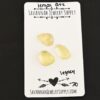 Legacy Rose Cut Lemon Quartz Cabochon Parcel shown on business card