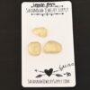 Luisa Rose Cut Lemon Quartz Cabochon Parcel shown on business card