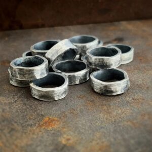 Sterling Silver Wide Hammered Rustic Jump Ring